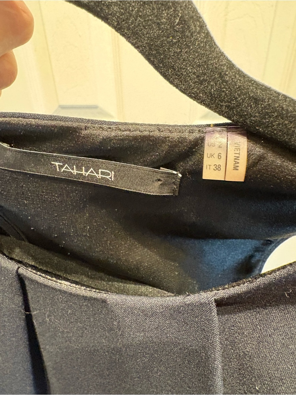Tahari Navy Blue Sleeveless Sheath Dress - Picture 11 of 12
